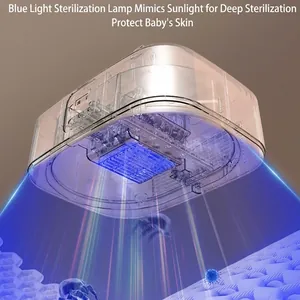 Portable foldable clothes dryer with UV blue light sterilization for home and dormitory