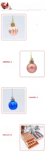 Detail of 3cm Christmas ball set with glittery, matte, and faceted textures in multiple colors
