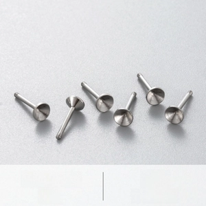Macro shot of 316 stainless steel screw bars and flat bottom heads for DIY jewelry making