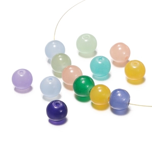 Multi-color 8mm semi-translucent faux jade glass round beads for DIY jewelry making