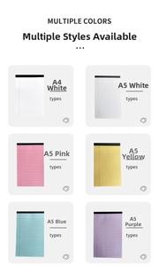 Multiple colors of A4 and A5 legal pads in white, pink, yellow, blue, and purple options