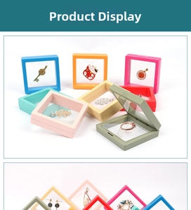 Variety of colorful PE film 3D floating display boxes for jewelry and accessories