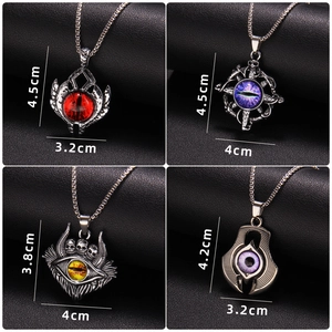Set di collane con ciondolo occhio del male in metallo e resina con quattro stili diversi