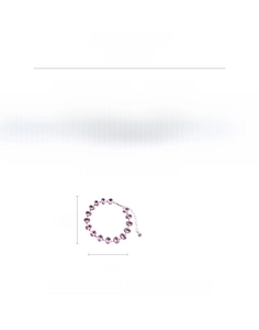 Detail of pink oval zircon bracelet with silver copper clasp and 7.9g weight info