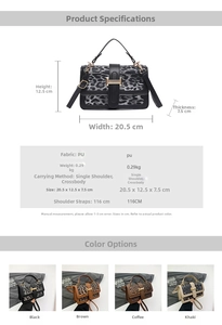 Detailed size specifications for the leopard print PU leather crossbody handbag