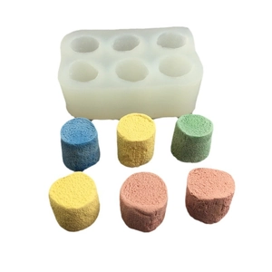 White 6-cavity silicone mold for making colorful cat paw marshmallows and chocolate