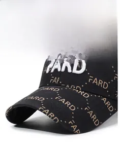 Close-up of baseball cap featuring detailed letter embroidery and a sturdy curved brim