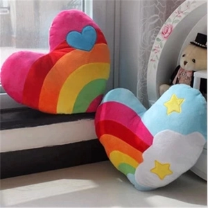 Heart Shaped Rainbow Plush Pillow Cushion Embroidered Star Cloud Home Decor Sofa Bed Gift Soft