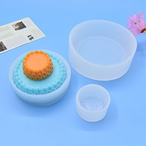 Set di tre stampi rotondi in silicone per cheesecake con trama ad ananas per mousse