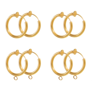 Stainless Steel Invisible Hoop Ear Clips Non Pierced Earring Converters DIY Jewelry Making Minimalist Fashion Accessories