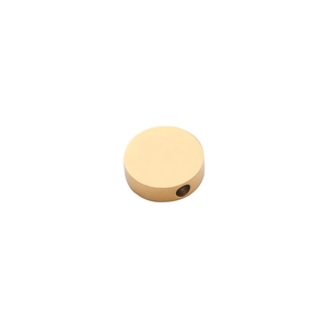 Polished 10mm golden stainless steel round spacer bead with hole for DIY jewelry making