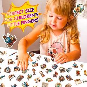 50pcs vintage aesthetic stickers featuring cameras and typewriters for kids DIY crafting