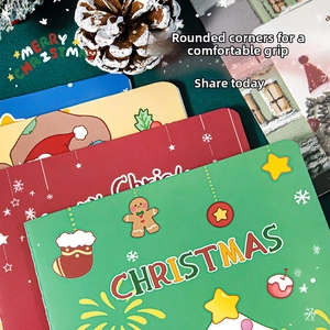 Détail de carnets de Noël A5 avec illustrations festives et coins arrondis élégants