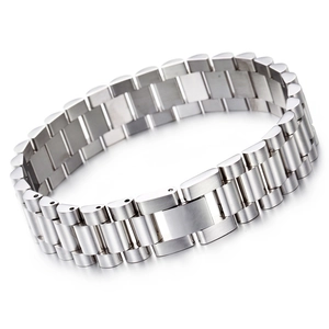 Bracciale Cinturino Orologio Uomo Acciaio Inossidabile 316L Business Classico Stile President Catena Maglie Gioielli Minimal