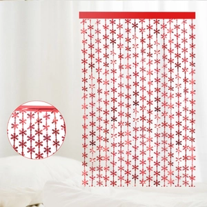 Detail of red snowflake fringe curtain for Christmas party backdrop and wall decoration