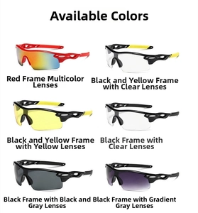 Detailed grid showing diverse lens colors and frames for cycling sports sunglasses