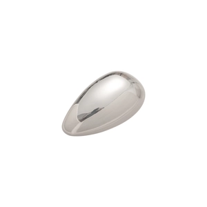 Minimalist irregular hollow metal open bangle with silver polished teardrop design