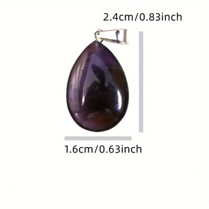 Natürlicher Amethyst Herzanhänger Halskette in lila Stein mit Maßangaben
