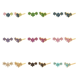 Angel Wings 925 Sterling Silver Post Colorful Zirconia Stud Earrings Light Luxury Copper Electroplated Earrings For Women Fashion Jewelry