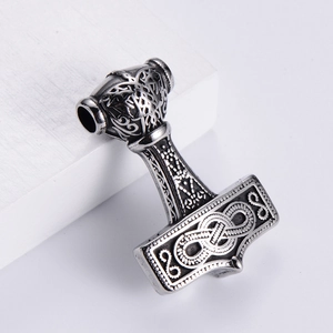 Viking Thor's Hammer Pendant Necklace 304 Stainless Steel Mjolnir Nordic Celtic Knot Vintage Jewelry For Men