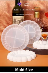 Macro detail of bubble shaped silicone mold for coasters with semi-transparent finish