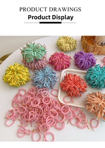 Detailed close-up of colorful wavy elastic hair bands in assorted Macaron colors
