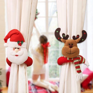 Cartoon Santa and reindeer plush curtain buckles for Christmas home holiday decoration