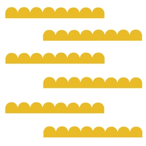Yellow arched scalloped border wall stickers for classroom bulletin board decoration