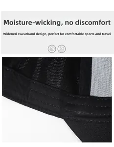 Macro detail of breathable mesh interior and wide sweatband for men's baseball cap