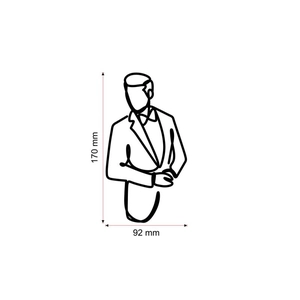 Minimalist line art acrylic cake topper for baby shower featuring man in suit 170mm height