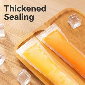 Transparent food grade disposable popsicle bags with reinforced leakproof side seals