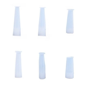 Set of 6 translucent cone-shaped silicone pendulum molds for DIY resin jewelry casting