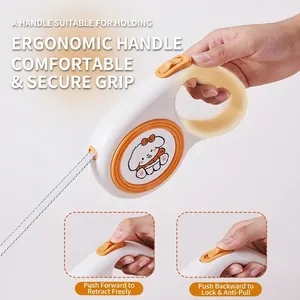 Intrekbare hondenriem met schattige illustratie en ergonomische handgreep voor honden