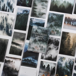 Forest Landscape Stickers Adhesive Paper Green Leaves For Scrapbooking Journaling DIY Laptop Phone Decoration Retro Aesthetic