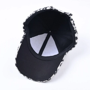 Casquette de baseball en pied-de-poule avec doublure douce et visière solide