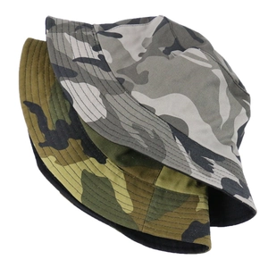 Outdoor camouflage bucket hats for men and women in grey and classic green styles