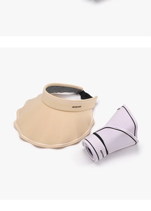 UV-resistant foldable sun visors showing wide brim design and compact rolled storage