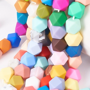 Perle in silicone colorate da 17 mm per anelli da dentizione e gioielli neonati fai-da-te
