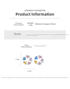 Detail specifications for heart pearl wreath earrings showing dimensions 1.5cm and 3.6g weight