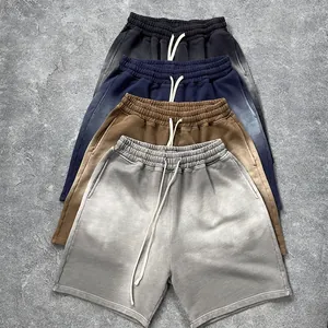 Pantaloncini da uomo stile streetwear in cotone lavato, quattro colori vintage con coulisse