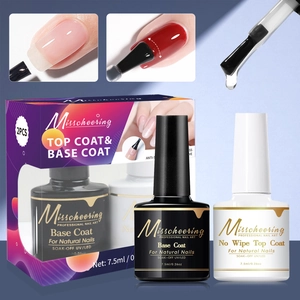 Base Coat And No Wipe Top Coat Soak Off UV LED Gel Professional Nail Art Manicure High Gloss Long Lasting Anti Scratch