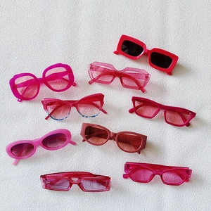 Collection of vibrant pink and magenta square sunglasses for women with UV400 protection