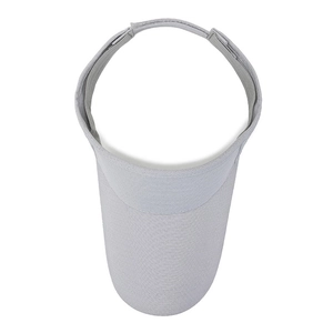 Light gray breathable mesh sun visor hat for outdoor running with adjustable velcro strap