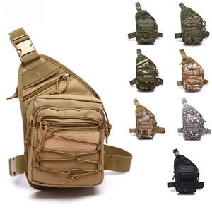 Detailed multi-color display of waterproof tactical chest bags with utility pockets