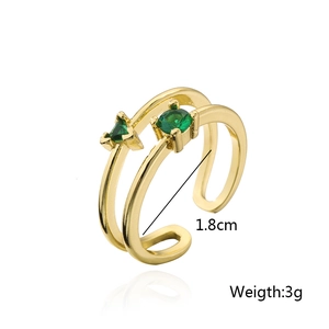 Detailed view showing the 1.8cm diameter and 3g weight of this gold geometric zircon ring