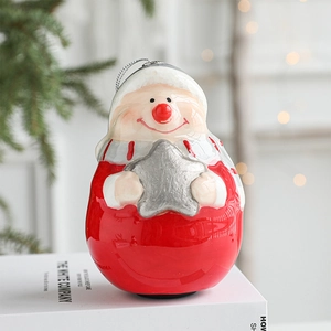 Mini figurine Père Noël avec étoile argentée pour décoration de sapin de Noël