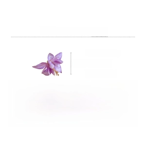 Detailed size specifications for a purple fabric hibiscus flower hair clip 10x7cm