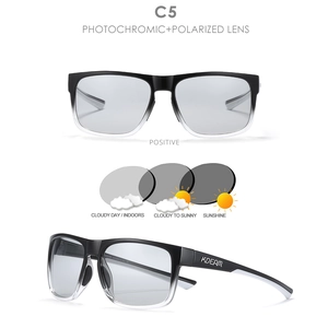 Detailed chart of polarized photochromic lenses changing color under different light levels