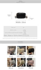 Detail view of colorful PU leather crossbody bags with vintage jacquard shoulder straps
