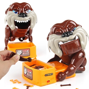 Jeu de table interactif bouledogue avec figurine de chien et os colorés inclus